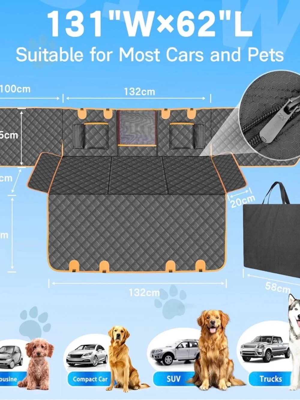 Dog Car Door Protector Panel - Brown